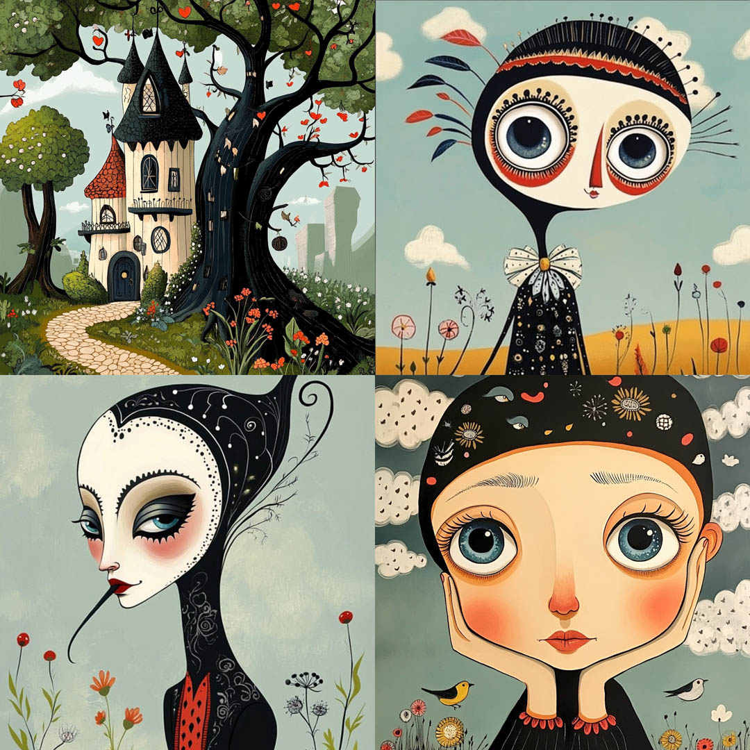 Whimsical Curious Stylized Illustration