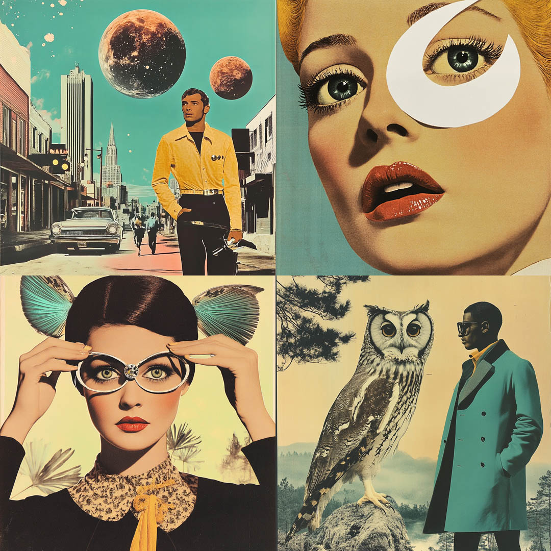 Retro Colorized Collage