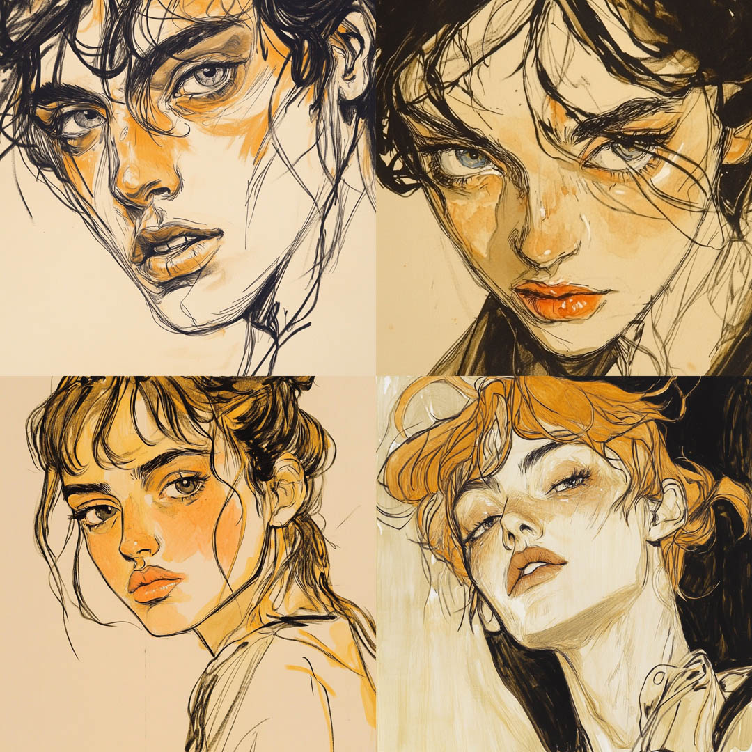 Warm-tinted Expressive Sketch