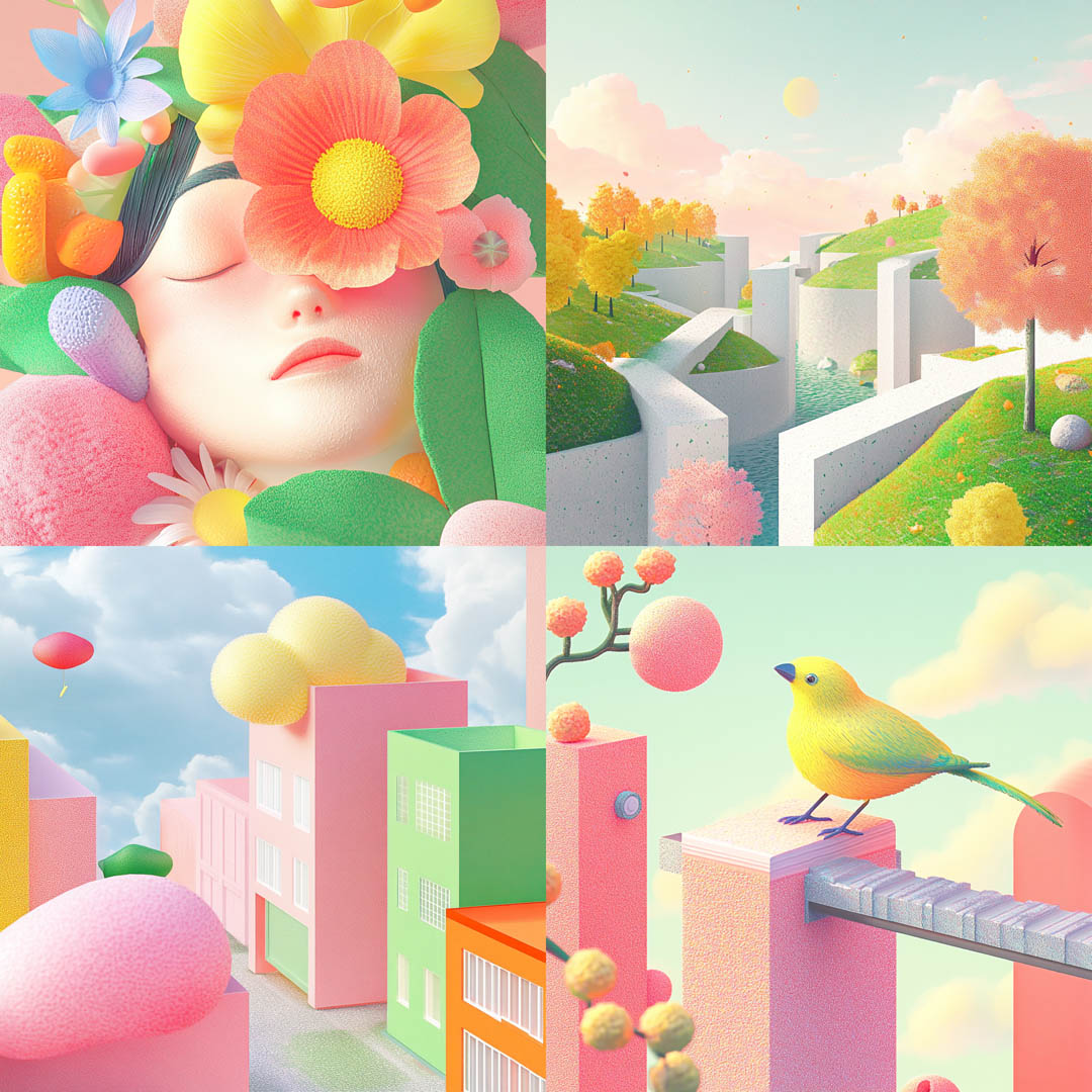 Light and Airy Colorful 3D