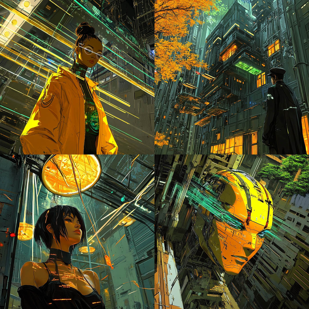 Yellow Dark Cyberpunk Illustration