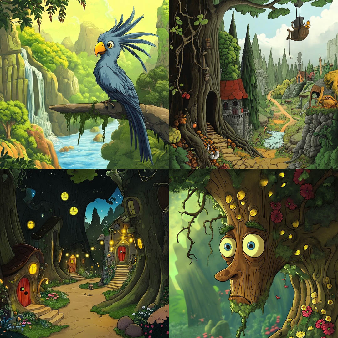 Whimsical Forest Cartoon