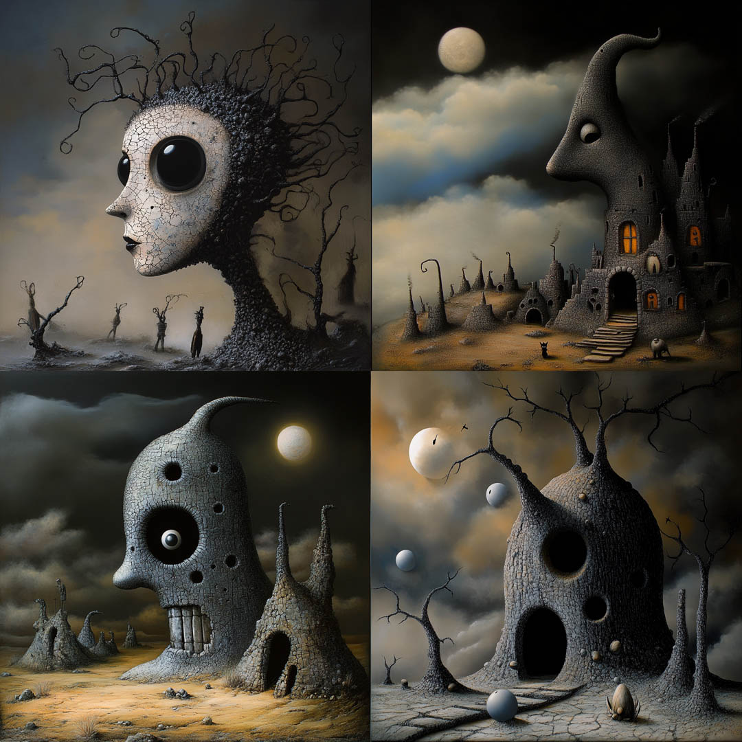 Darkly Whimsical Burton-like Art