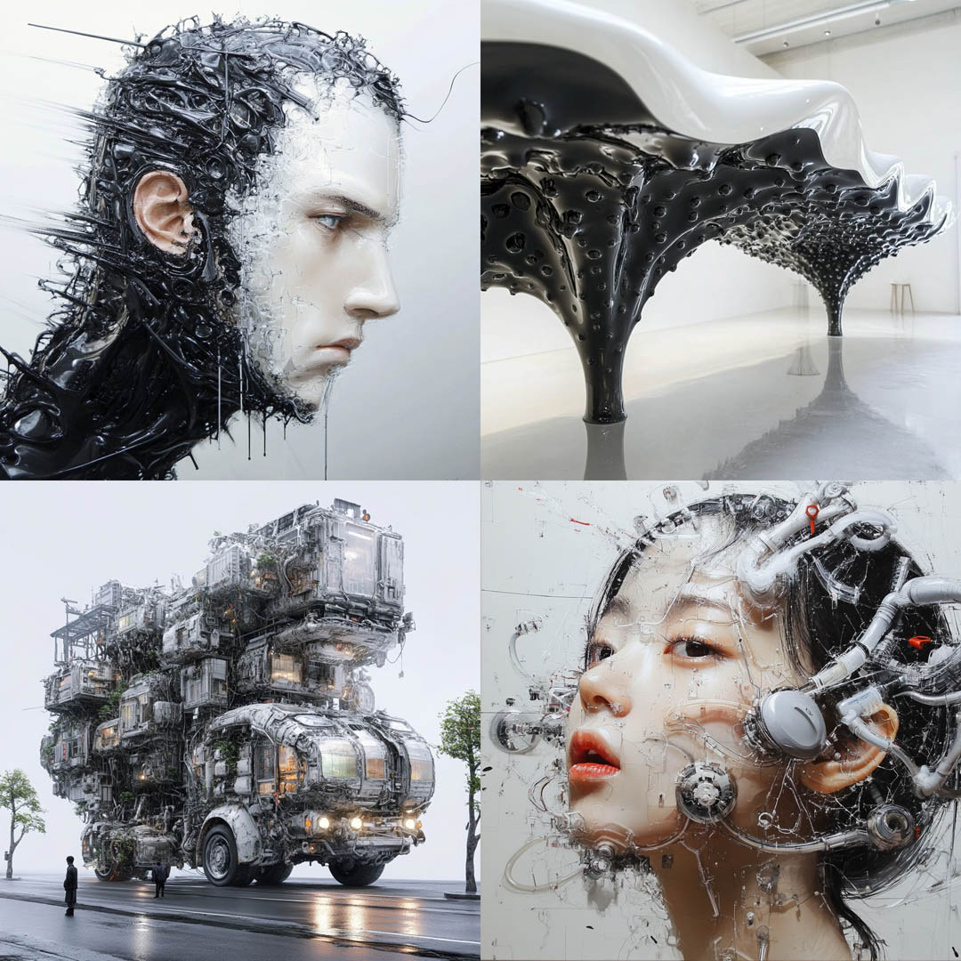 Fluid-like Glass Tech Sculpture