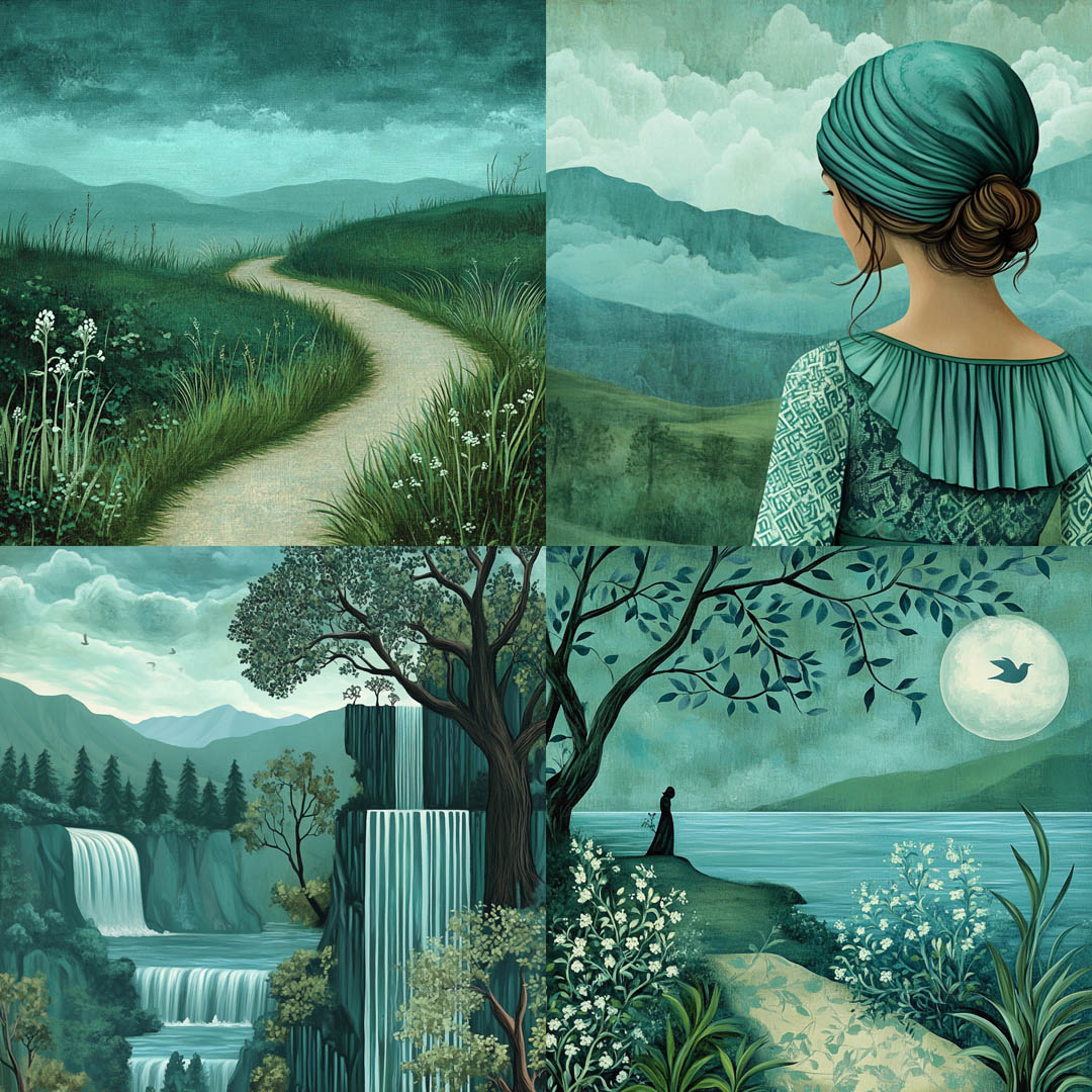 Tranquil Green Illustrations