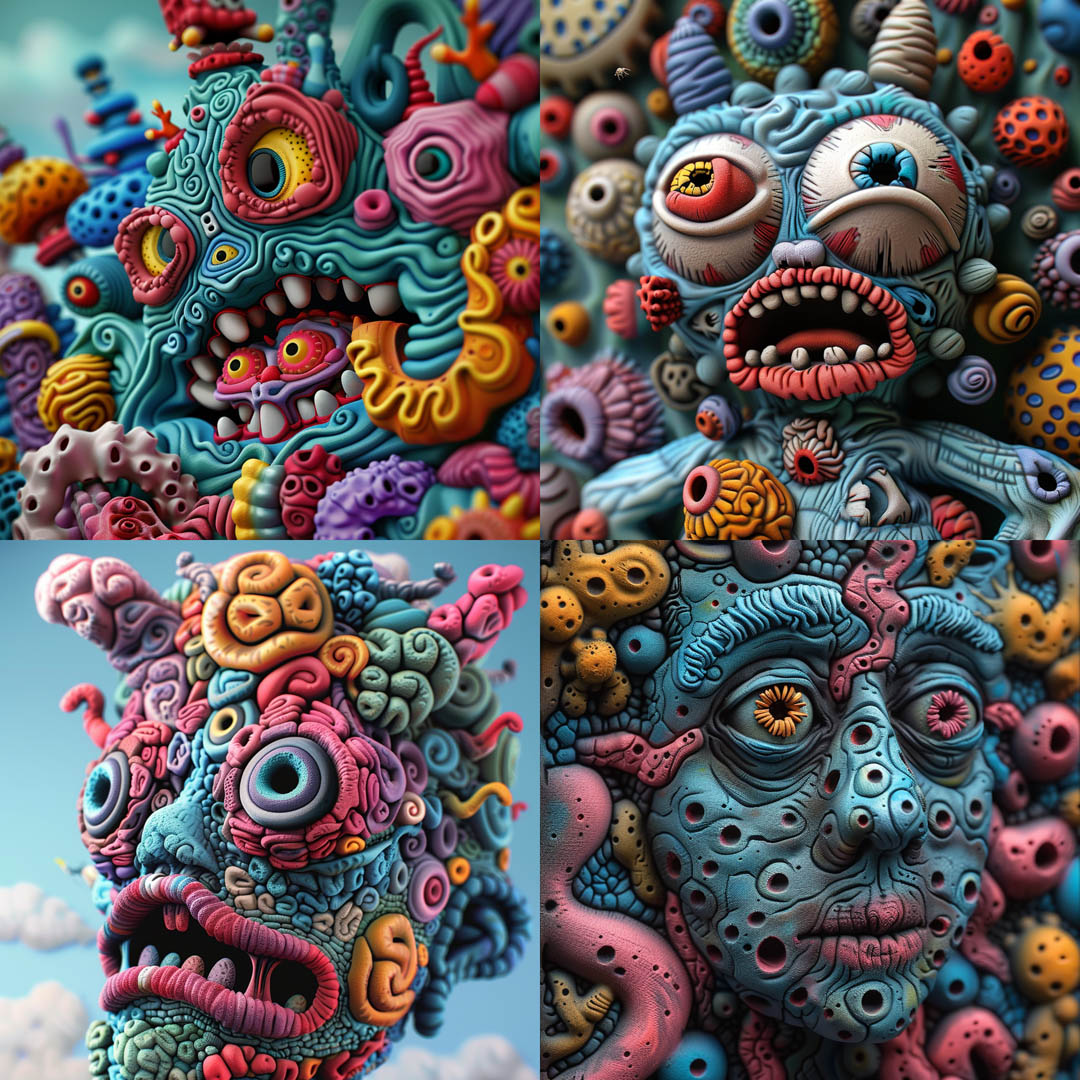 Colorful Grotesque Sculpture